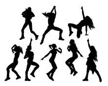 8 dancers silhouetted in different moves 