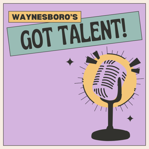 photo of a microphone with the text, "Waynesboro's Got Talent!"