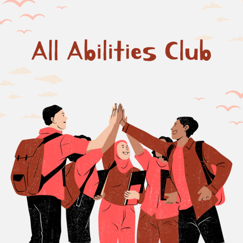 image of adult group with the title "All Abilities Club"