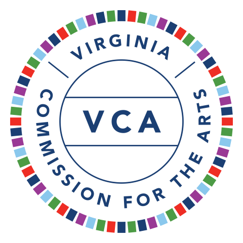 Virginia Commission for the Arts around a circle of colors