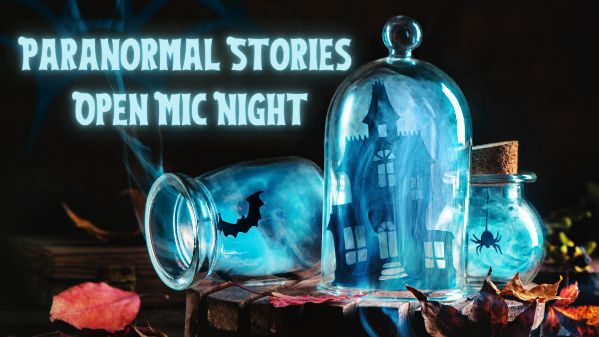 Paranormal Stories  Open Mic Night image of glass glass bottles and spider